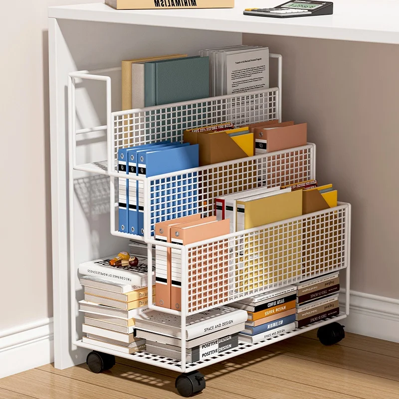 Étagère de rangement sous le table, chariot Mobile sur pied, organisateur de bureau, bibliothèque multicouche pour salle de classe et dortoir