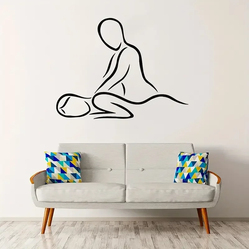 1pc Contemporary Vinyl Wall Decal, Massage Spa Salon Zen Relaxation Themed, Decorative Sticker For Room Decor, Home Decor, Relax