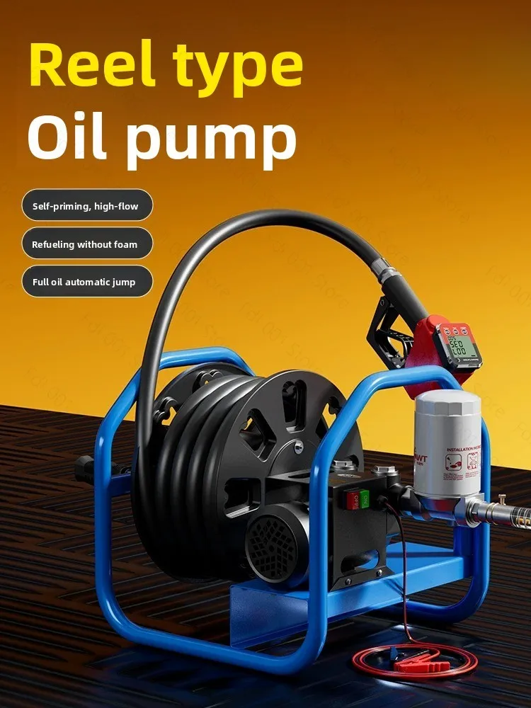 Electric Oil Pump, Diesel 12V, 24V, 220V Volt Fuel Dispenser, Vehicle-mounted Small Fuel Nozzle with Metering Pump