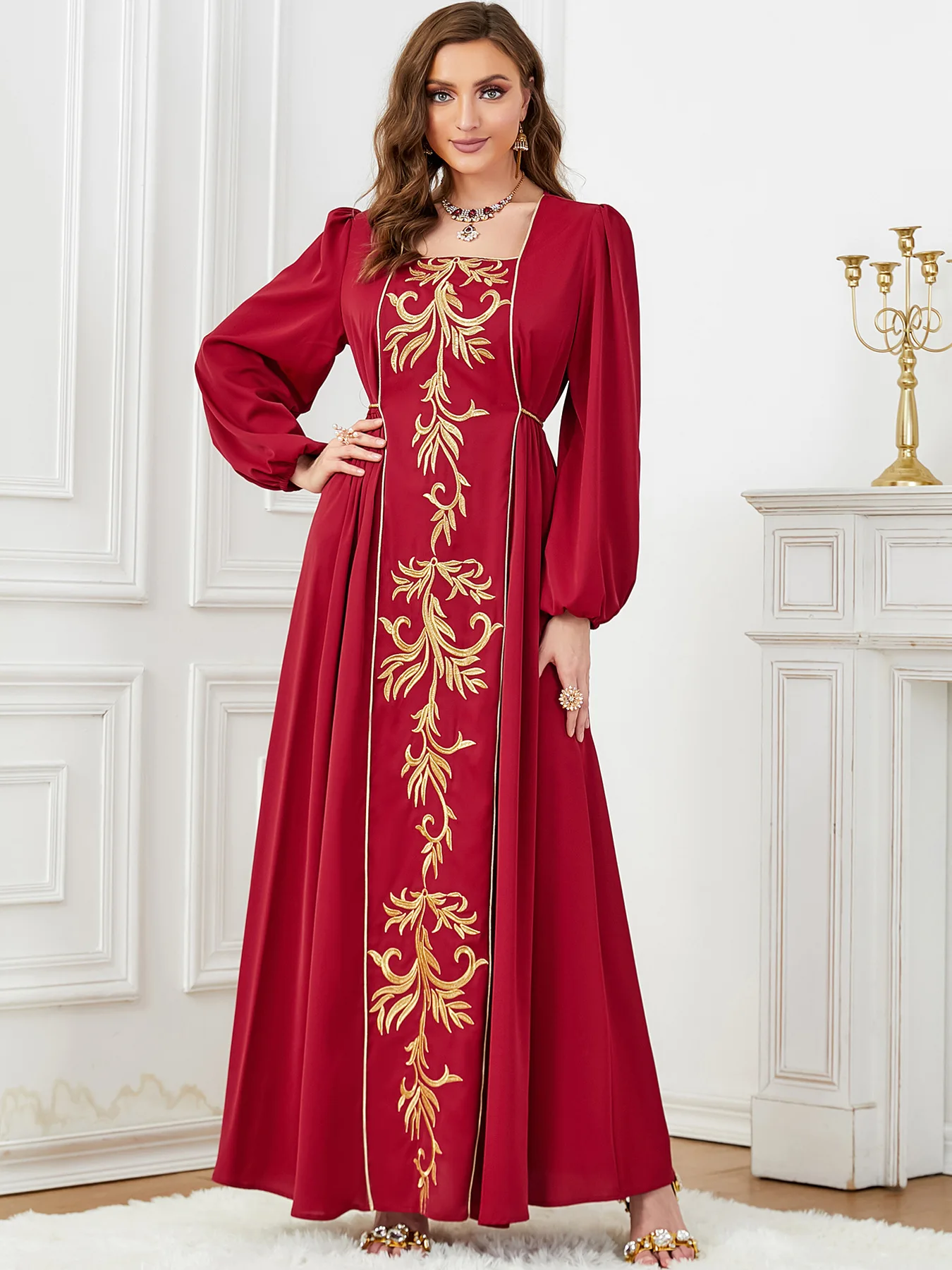 Morocco Abayas Arab Embroidery Long Robe Women Party Eid Muslim Dresses Jalabiya Ramadan Dubai Kaftan Islam Lace Up Vestidos