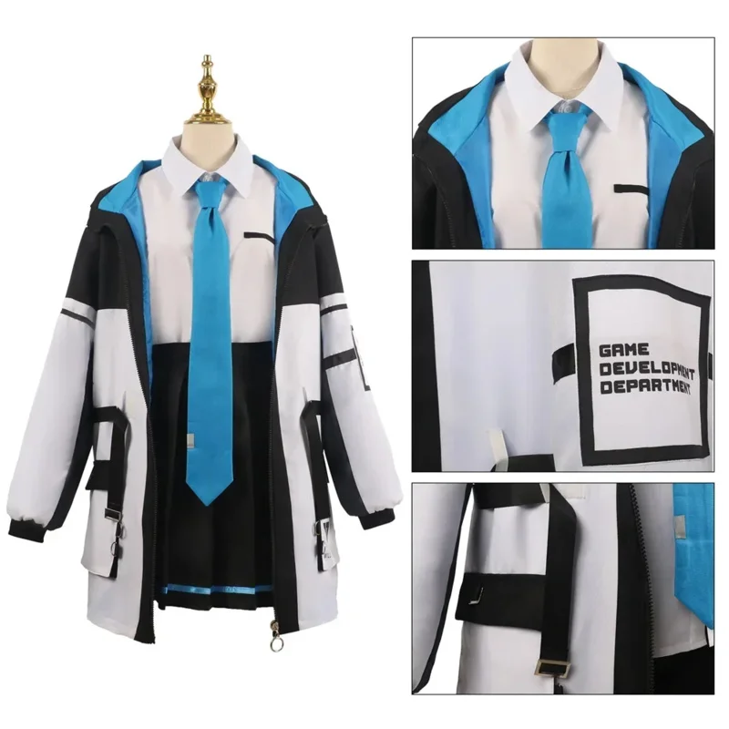 Game Blue Archive Tendou Arisu Cosplay Costume Wig Coat High School Uniform