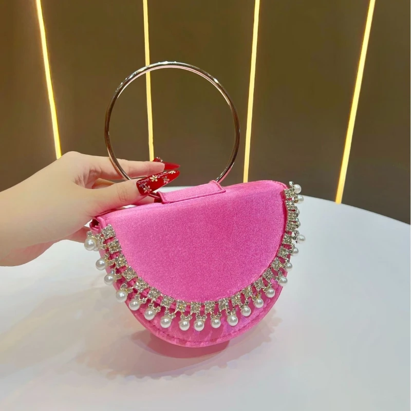 

Autumn and Winter Fashion Diamond Set Ring Women's Handbag Mini Banquet Bag