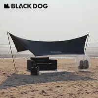 BLACKDOG 5.5x2.9M Large Awning Tent for UPF50+Shelter Black Coating  Waterproof PU3000 15㎡ Camping Sun Tarp Portable