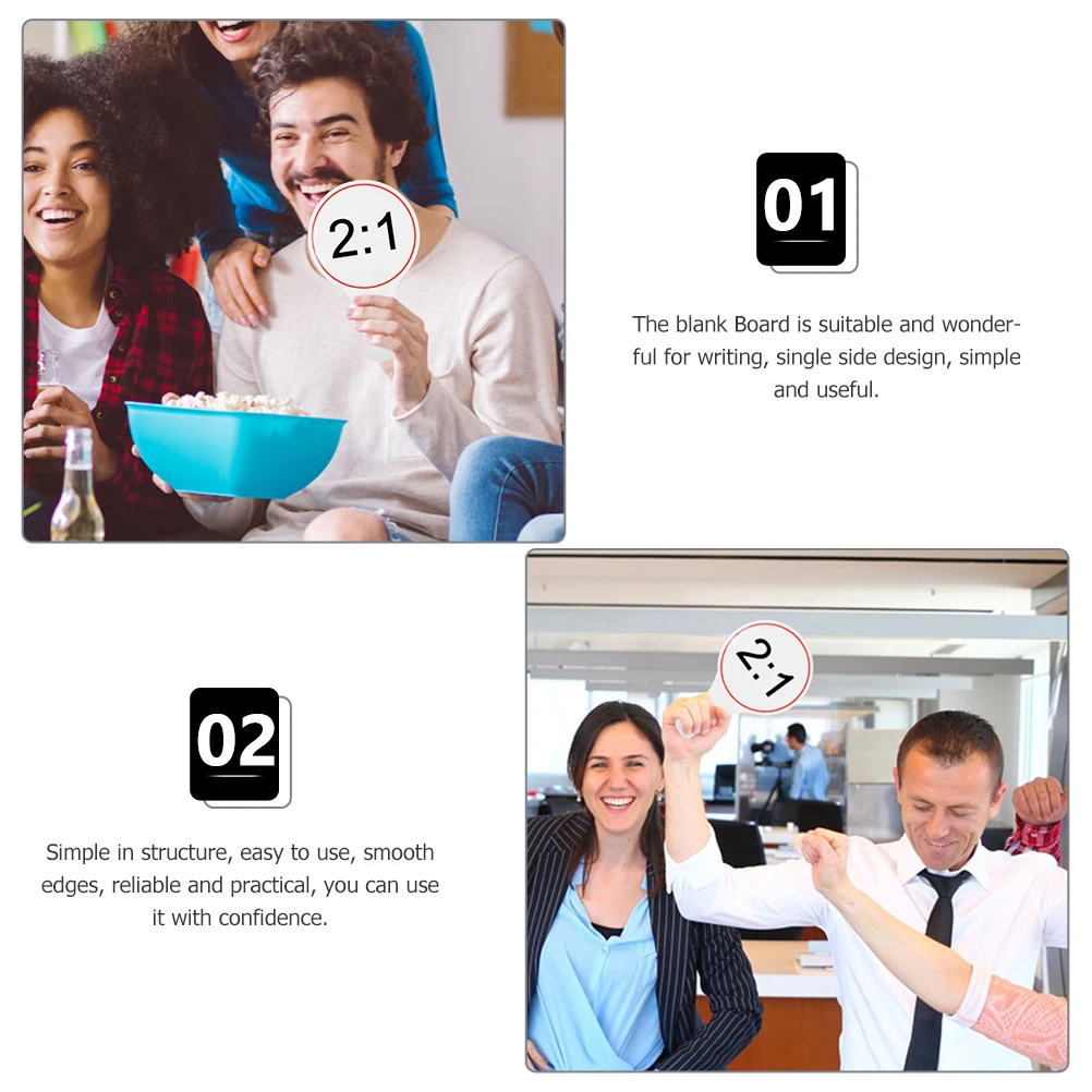 

5pcs Dry Erase Whiteboard Handheld Mini Scoring Paddle Blank Board for Students Auction Supplies Reusable Durability