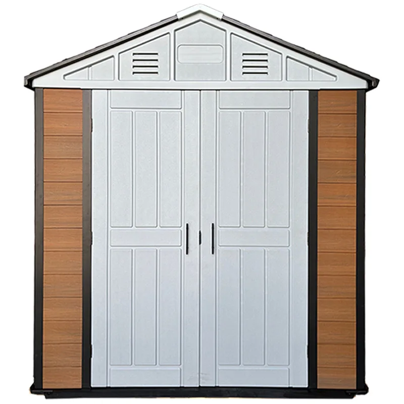 

Wood plastic DIY garden tool room, can put garden tools