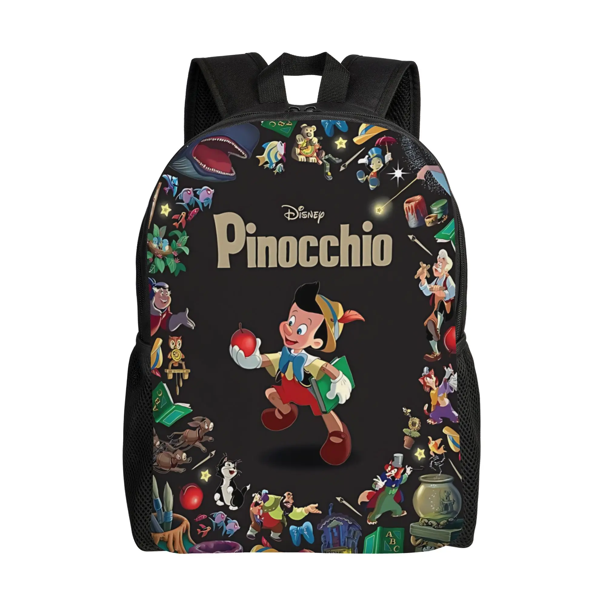 

1PC first day of school Backpack Disney Pinocchio Daypack Casual For Work Office Sturdy Shoulder Rucksack
