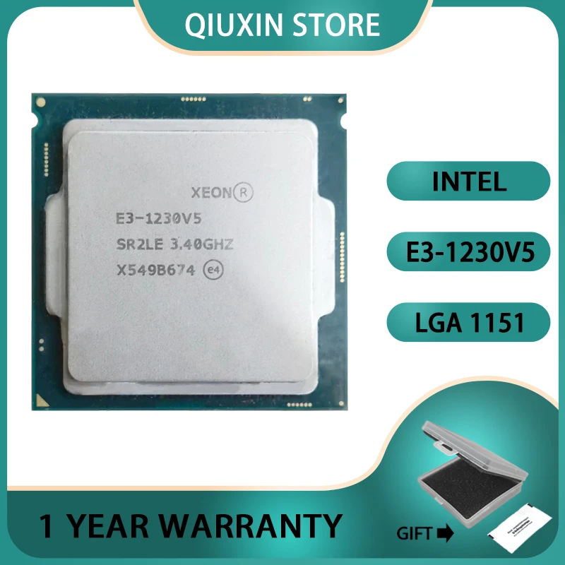 

процессор Xeon E3-1230V 5 3,40 ГГц 8M 80 Вт LGA1151 E3-1230 V5 E3 1230V 5 Бесплатная четырехъядерный процессор E3 1230 V5