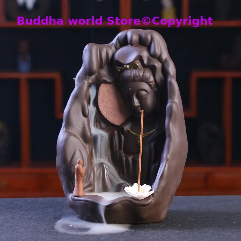 2025  large # fashion COOL Buddhism ART HOME bless family Safe CHAN DAO Ceramic Guan yin Bodhisattva Buddha Ornament statue