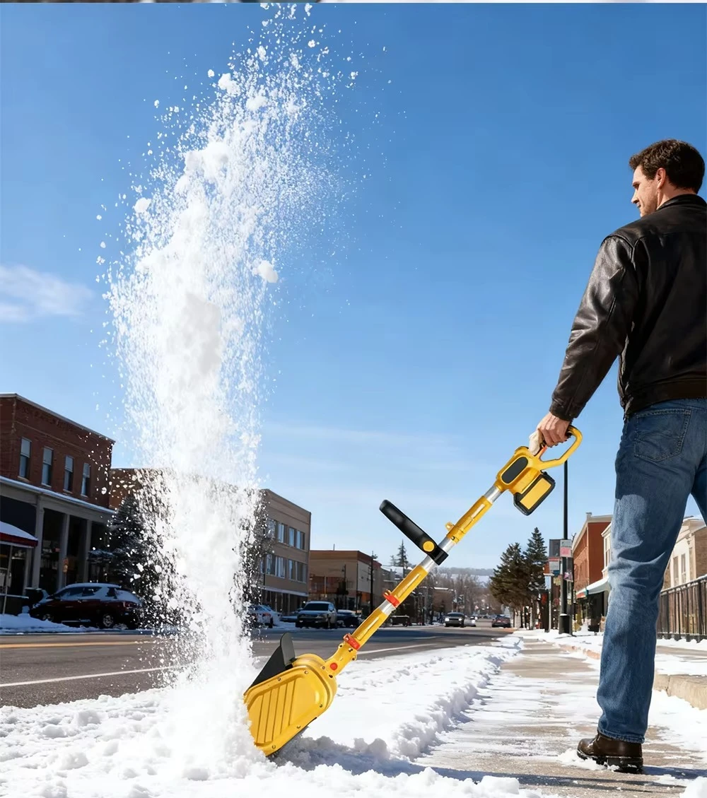 Cordless Snow Thrower Clearing Machine Household Removal Tool for Sidewalk 1200W Electric Battery-Powered  Blower