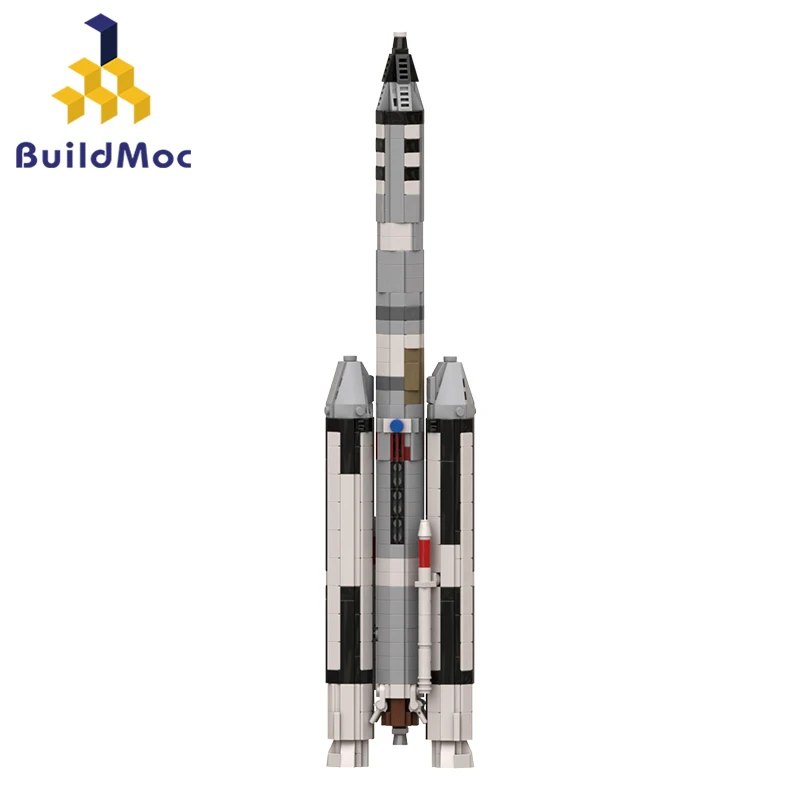 BuildMoc-Juego de bloques de construcción de cohete Titan IIIC Titan, vehículo de lanzamiento de exploración espacial, modelo de ciencia STEM, Kit de juguete, regalo para niños, 1:110