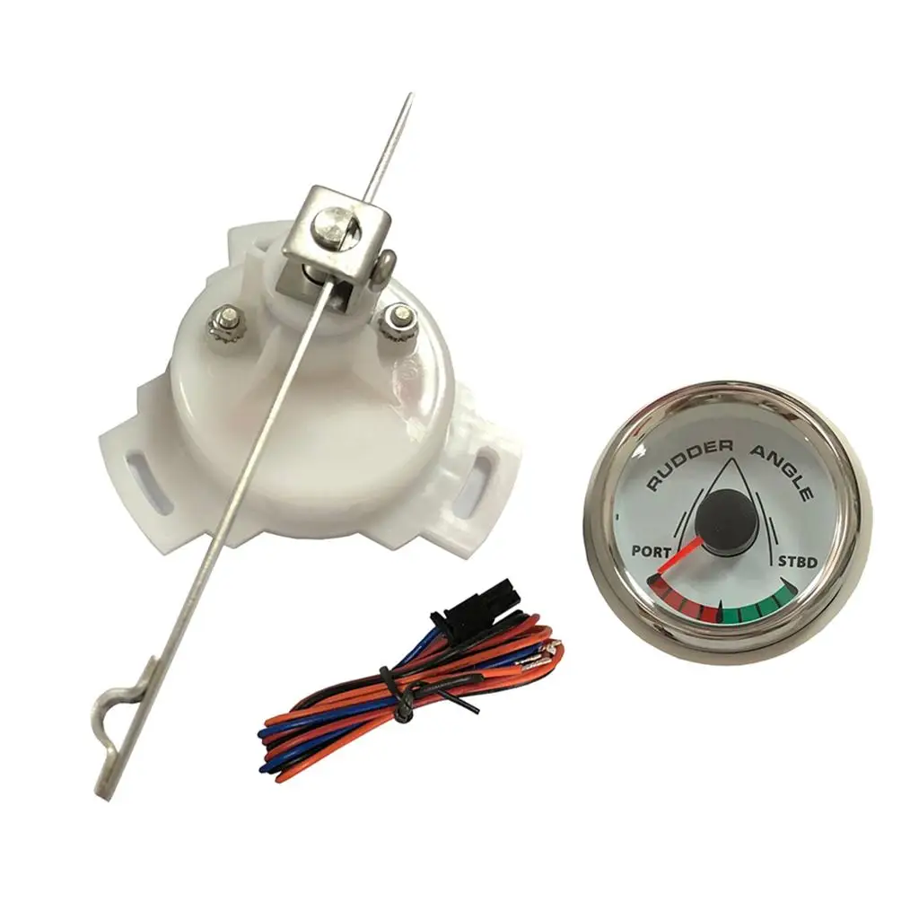 เกจวัดมุมหางเสือเรือขนาด 52 มม. ทำจากสแตนเลส สำหรับการปรับปรุงระบบพวงมาลัยและอุปกรณ์เรือ
