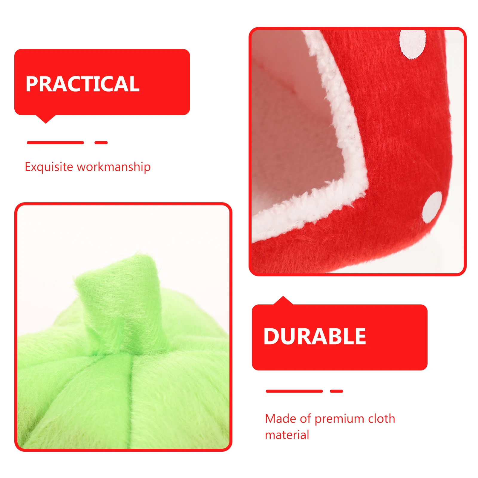 

Strawberry Nest Tent Decorative Hamster Hideout Cozy Soft Cloth Bed for Small Animals Comfortable Play