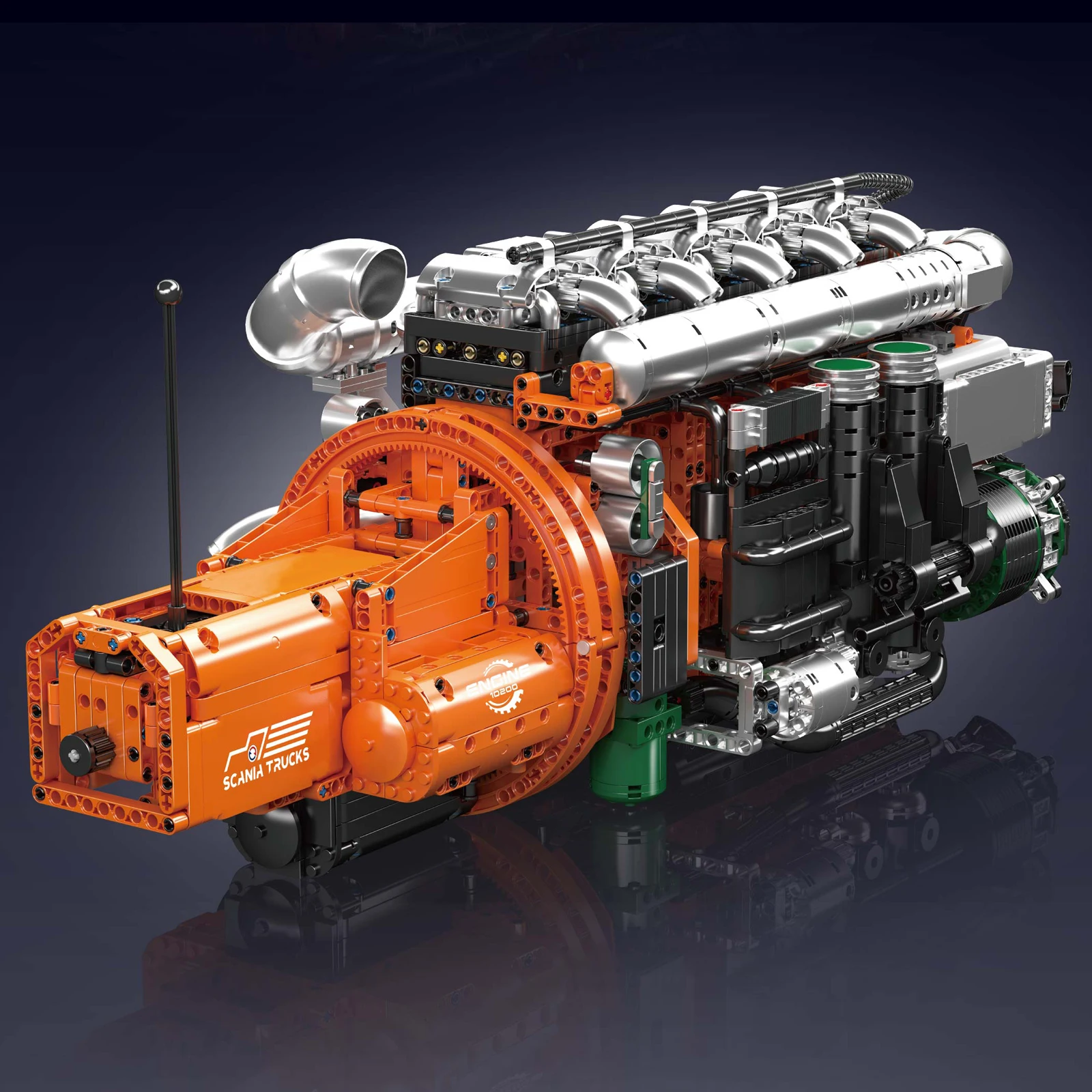 Molde rei 10200 motor técnico brinquedos o caminhão motorizado transmissão bloco de construção tijolo crianças presente natal