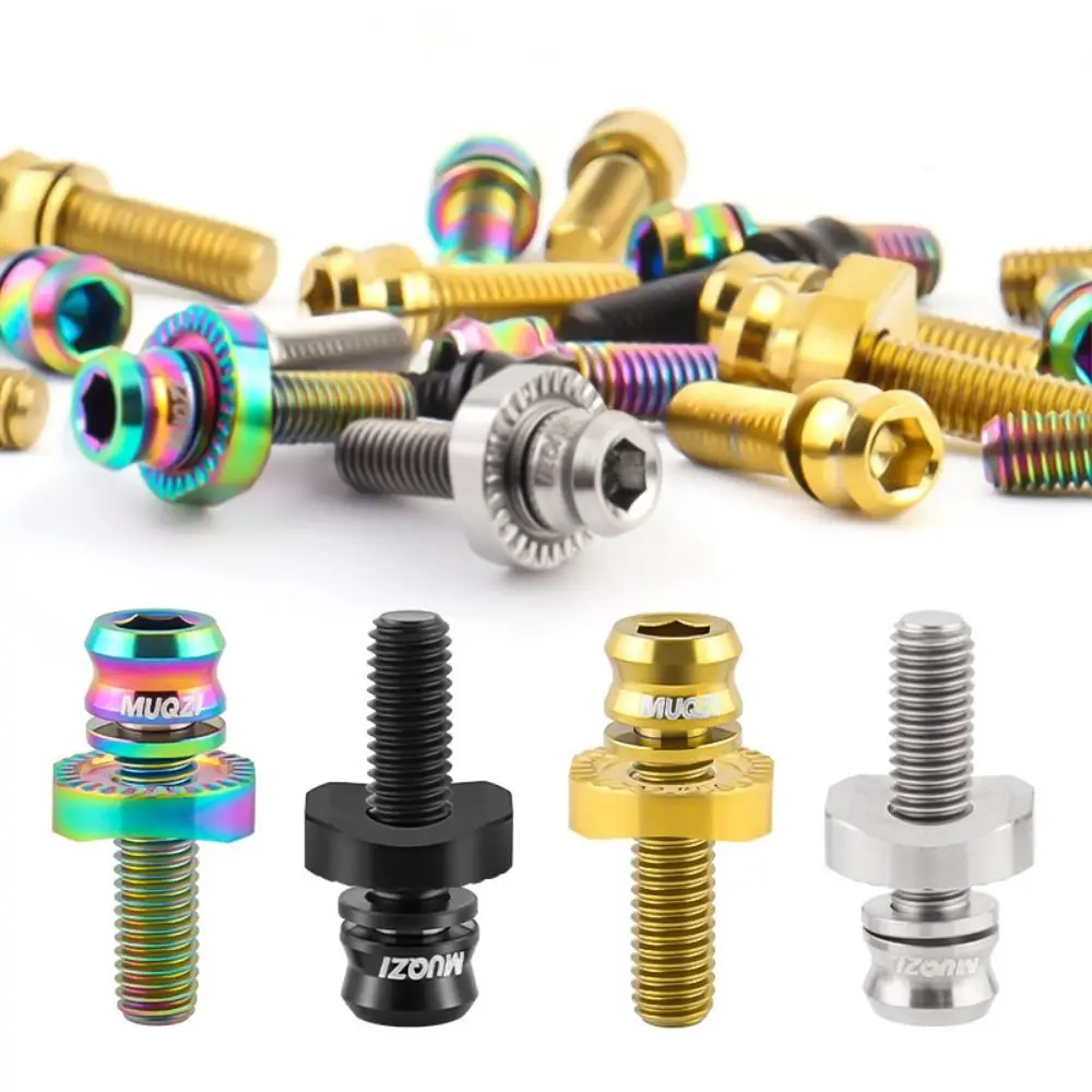 Arc-shaped Bicycle Front Wheel Fixing Screw Titanium Alloy Ultra-light Bicycle Fixing Screw Gasket Half Moon Washer Colorful