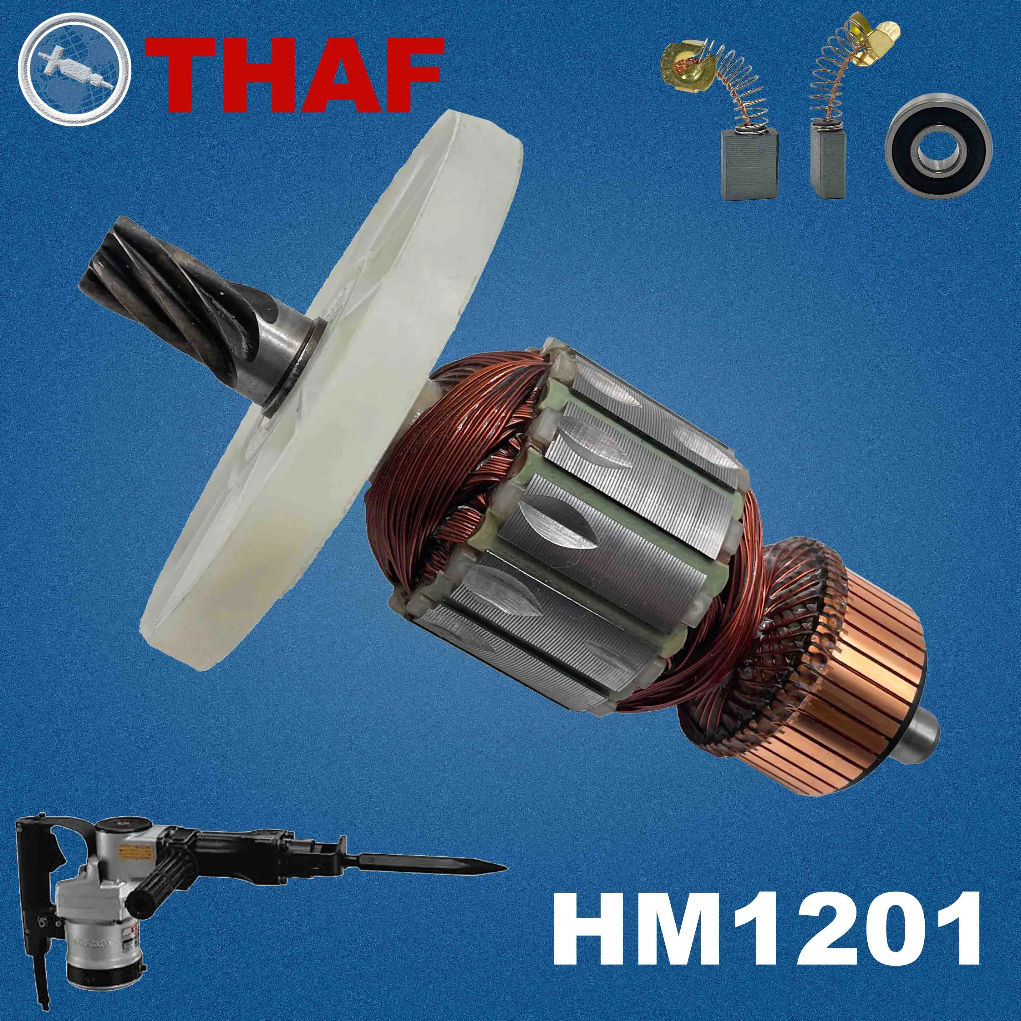 AC220V-240V HM1201 Armature Rotor Anchor Motor Replacement Spare Parts For MAKITA Demolition Hammer