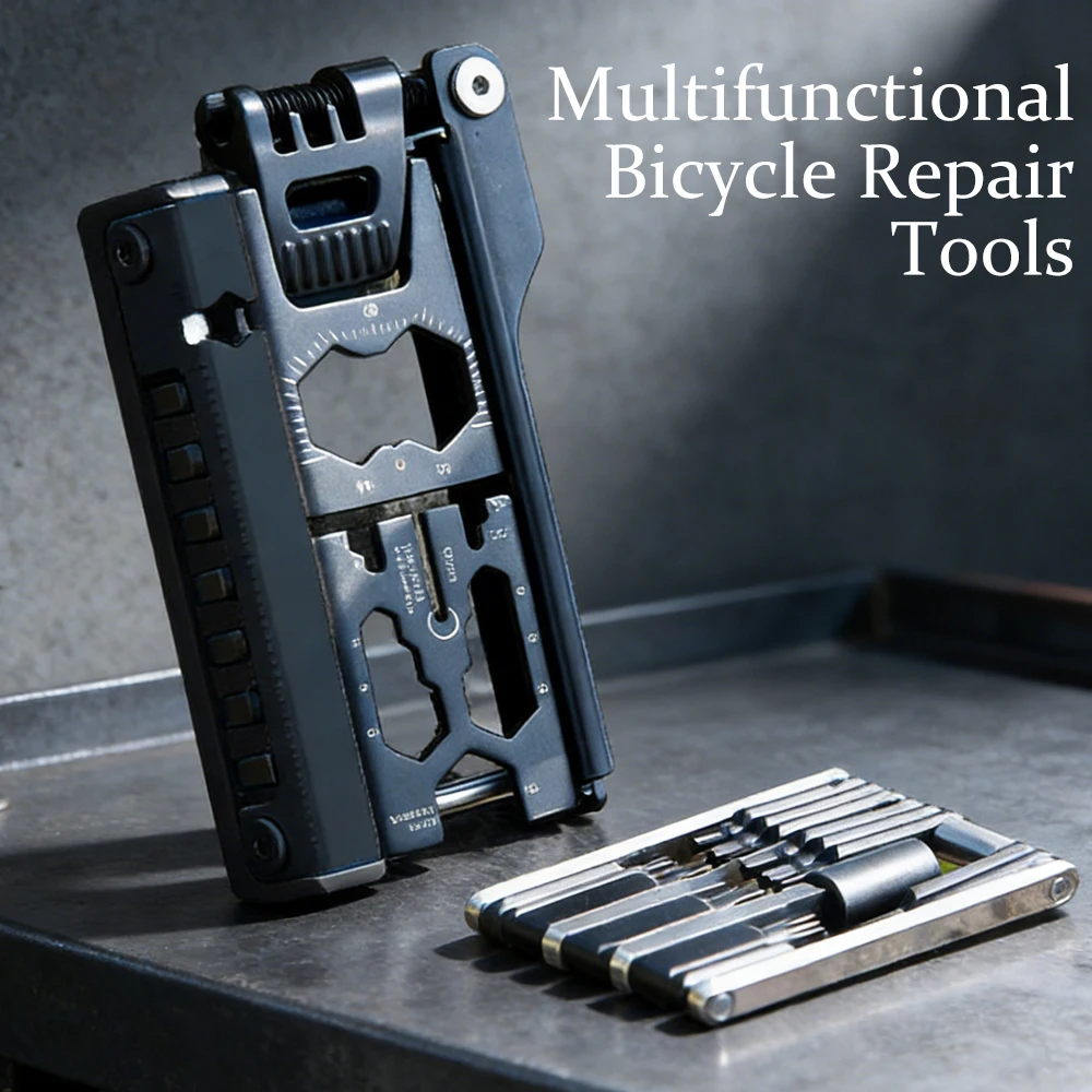 

Многофункциональный набор инструментов для ремонта велосипедов 38 в 1: инструмент для цепи, шестигранный ключ, ключ для спиц, съемник шатунов для MTB и шоссейных велосипедов, аксессуары для велоспорта