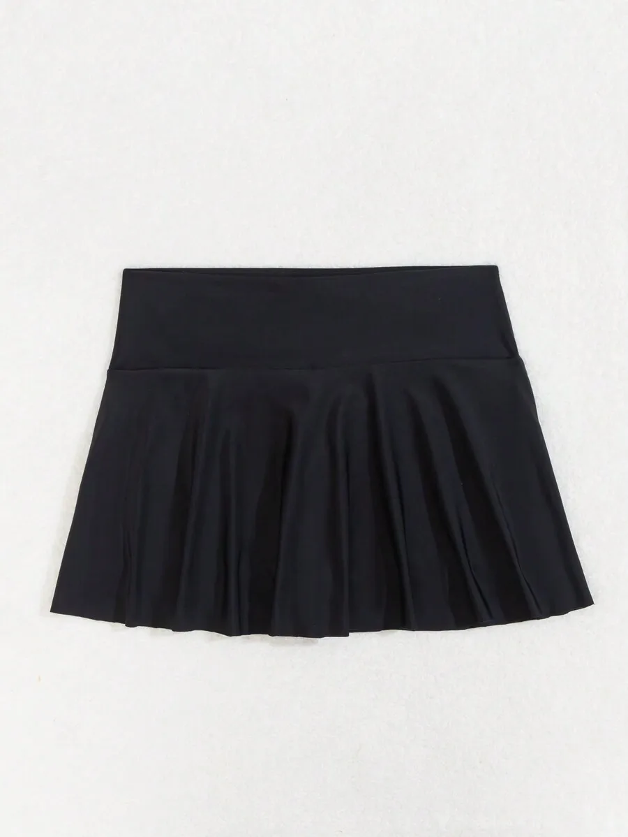 

Womens Solid Color Pleated Mini Skirt For Beach Summer Fashion