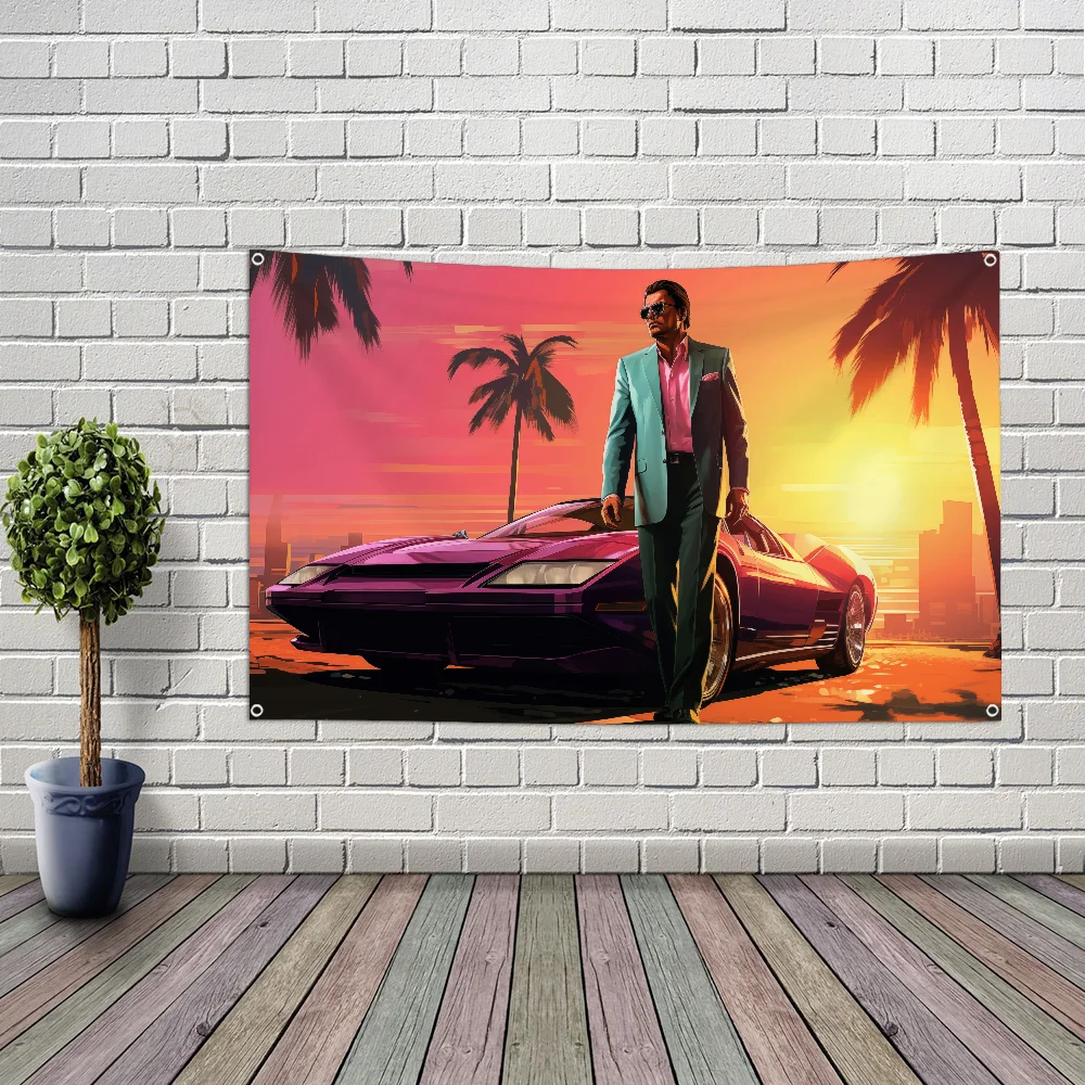 

Grand Theft Auto GTA Game Flag Large Size Shop Art Promotion Advertising Booth Flag Hanging Banners