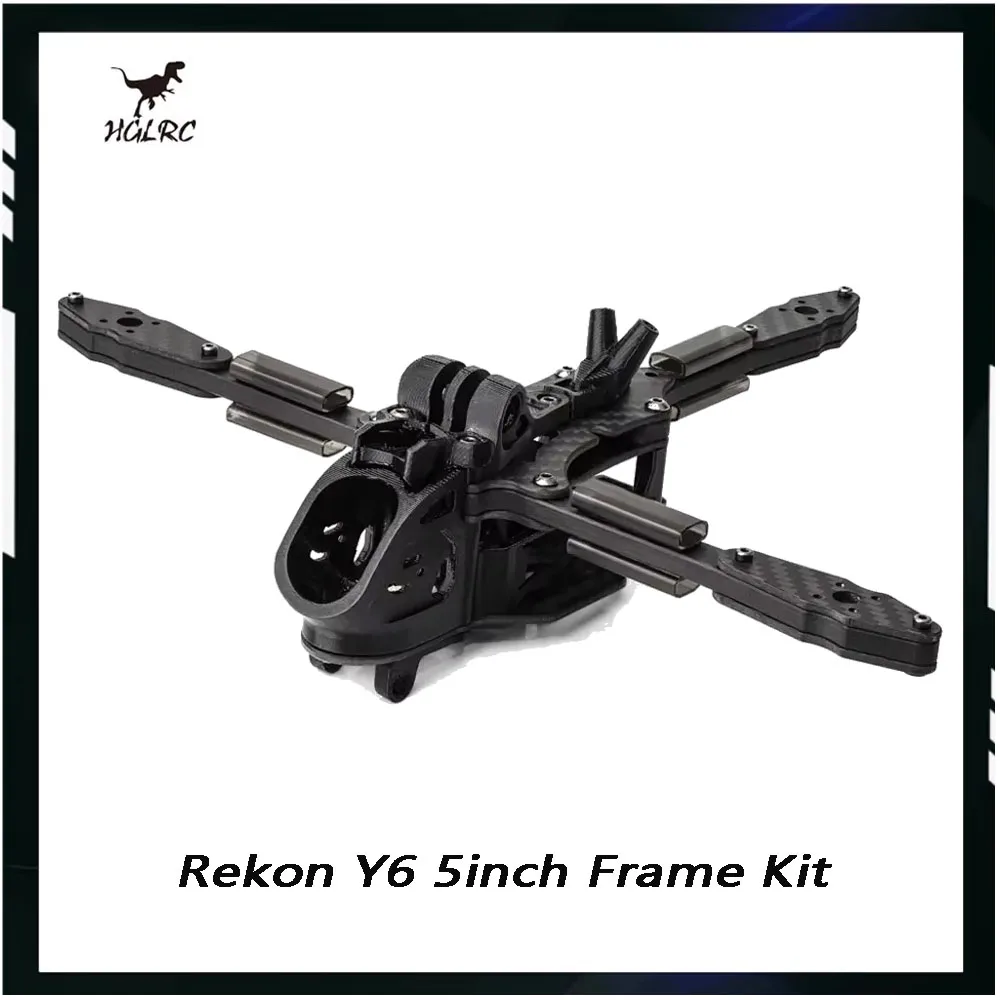 

HGLRC Rekon Y6 5-inch Frame Kit | Y-Type 3K Carbon Fiber, Long Endurance, Compatible with Analog/O3/Moonlight VTX