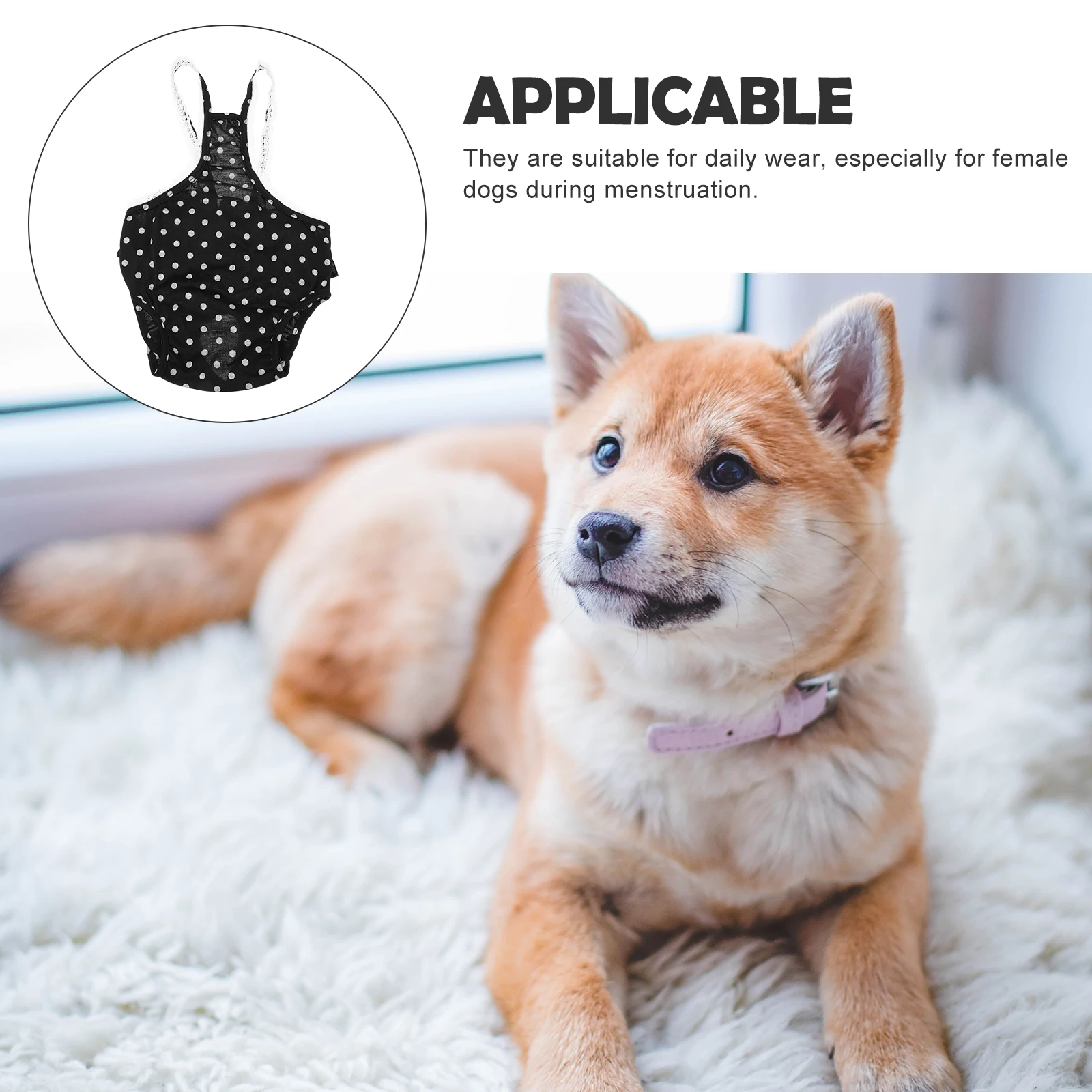 

1Pcs Dog Physiological Pants Pet Diaper Super Soft Cotton for Female Dogs in Heat Puppy Sanitary Panties Protect Floors