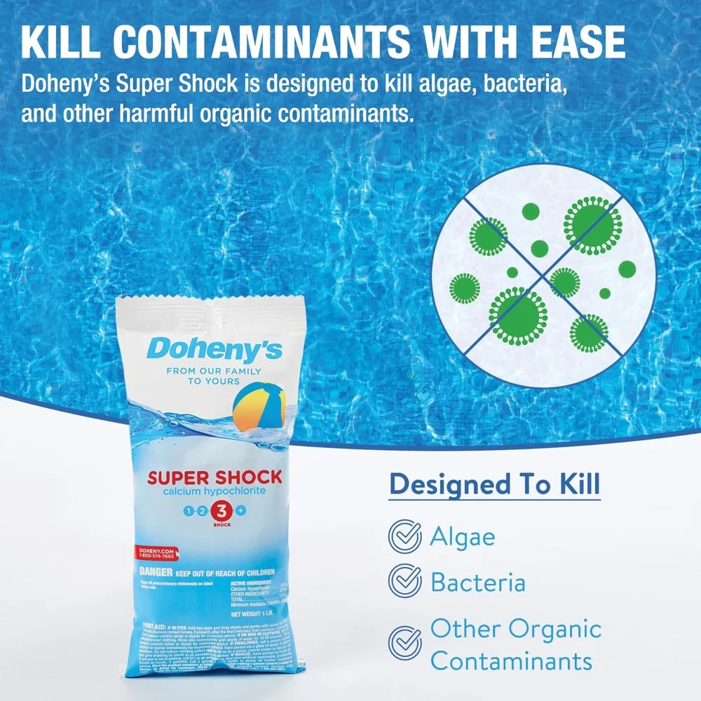 Super Pool Shock | Pro-Grade Chlorine Shock, Quick-Dissolving, Fast-Acting 68% Cal-Hypo Granular Pool Shock