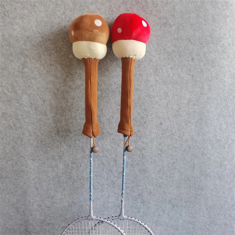 Mushroom Badminton Racket Handle Cover Plush Doll Grip Protectors Handcraft Gift