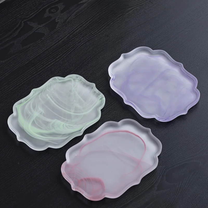 Premium Purple Borosilicate Glass Teapot Tray Mini Dry Brew Table Household Tea Ceremony Accessory Desktop Tea Drinking Decor