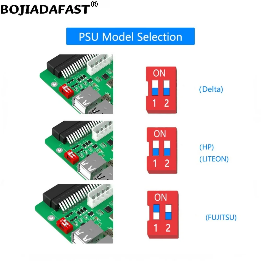 64Pin Connector Breakout Board With 4 x USB 2.0 Molex ATX 6PIN XT60 Port For HP DELTA FUJITSU LITEON Server Power Supply PSU