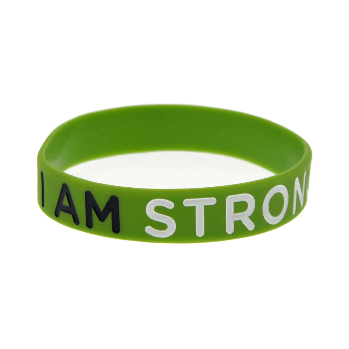 50 Pcs I AM STRONG Silicone Wristband Inspirational Quote Bracelet Positive Affirmation Bangle 5 Colors