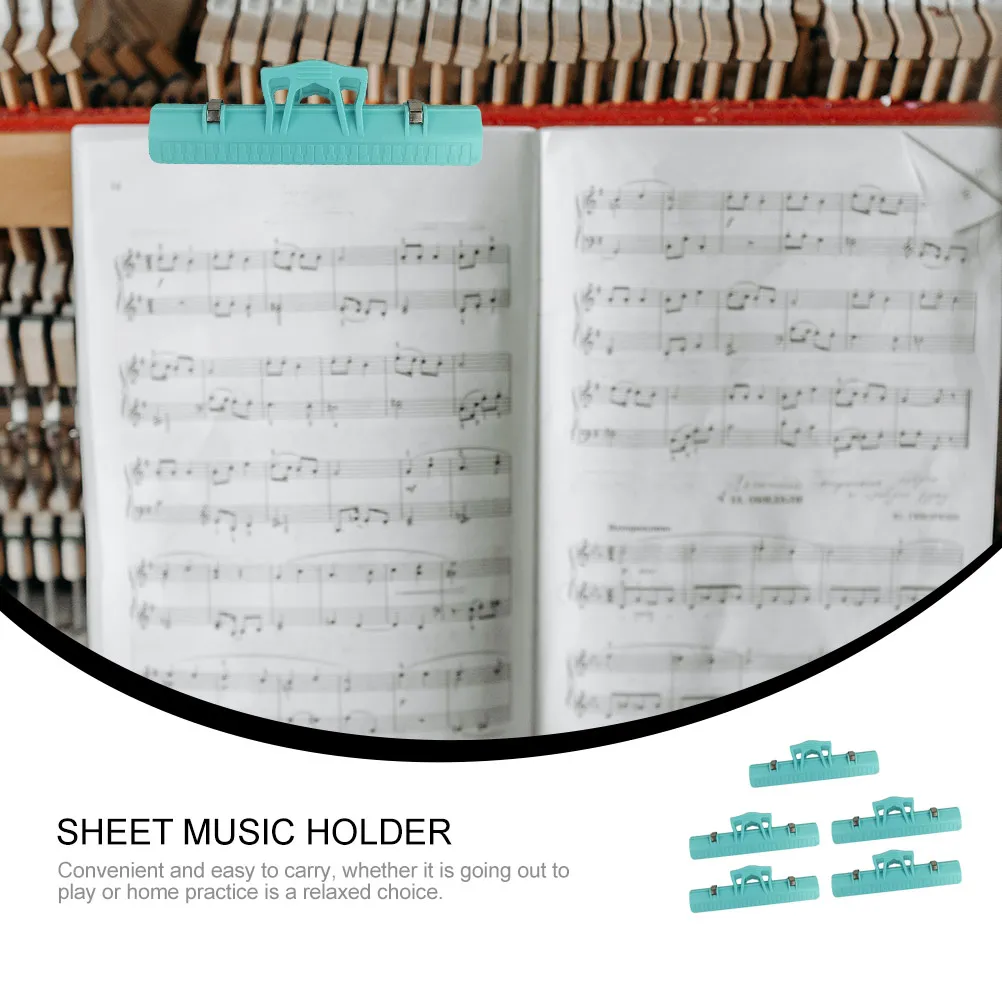 

5 Pcs Piano Keyboard Page Wind Clips Note Claw Holder Bookshelf Score Abs Document Musical Holders