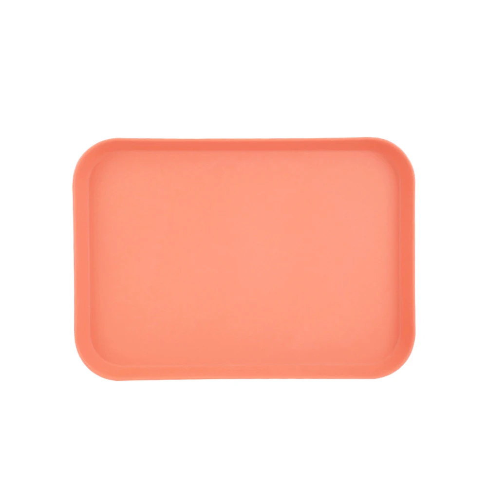 Nordic Bamboo Fiber Food Serving Tray Dessert Plate Snack Dish Tableware for Home Hotel - Size S (Pink)
