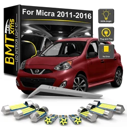 BMTxms 8Pcs Canbus For Nissan Micra K13 2011 2012 2013 2014 2015 2016 led Reading Dome Trunk LED Interior Light Car Accessories