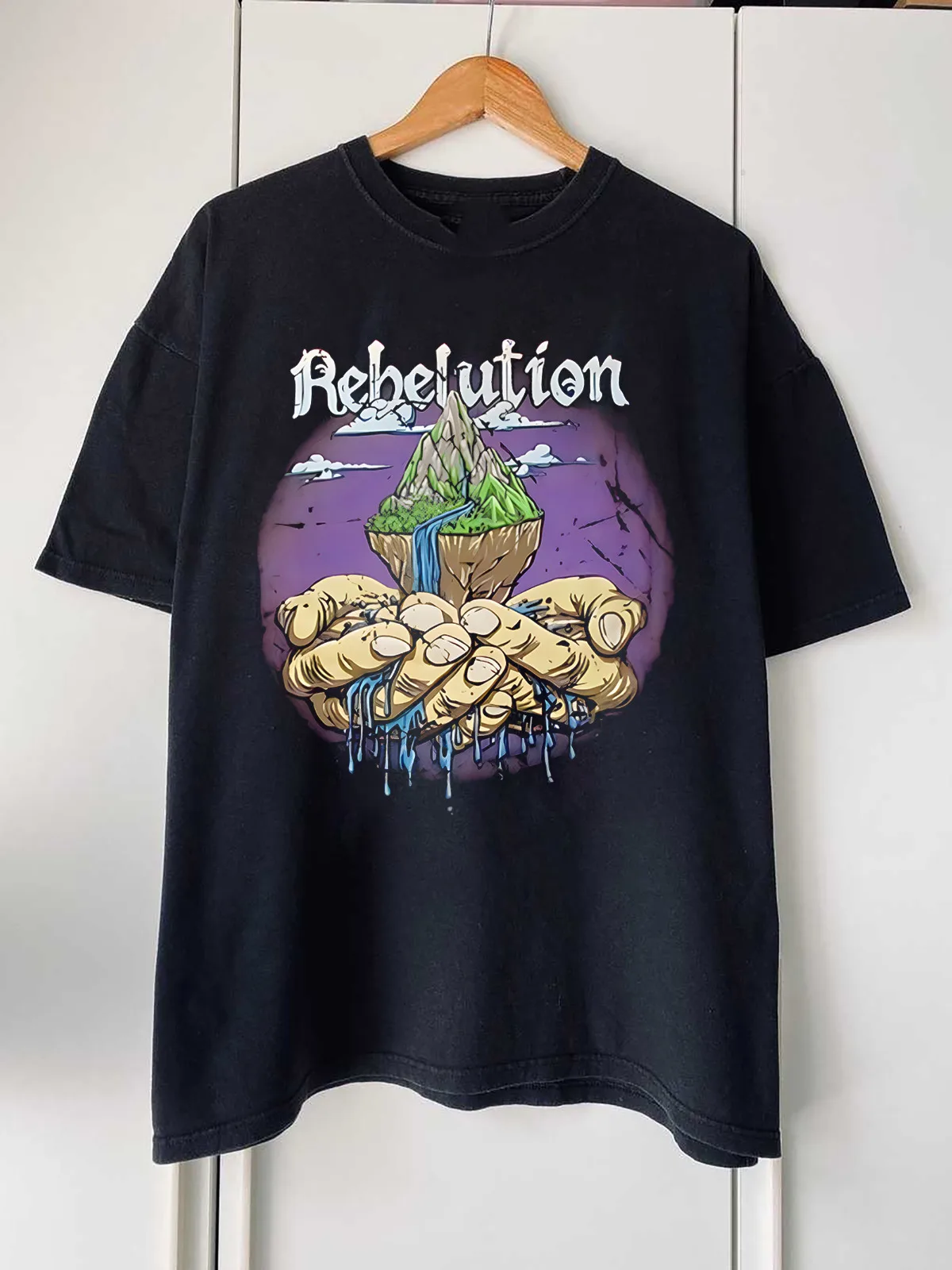 

Редкая хлопковая футболка Rebelution Band для фанатов, черная футболка S 2345XL