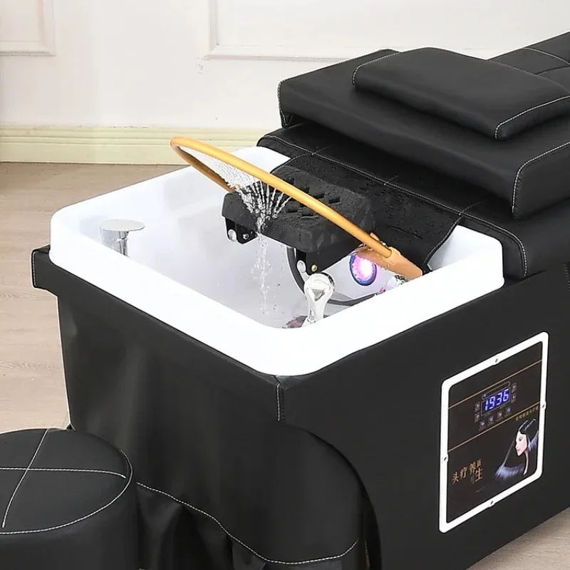 

Hot Dyeing Spa Bed Hair Massage in Stock Shaving Salon Chair Professional Washbasin Therapy Shampoo Beauty Customer Makeup