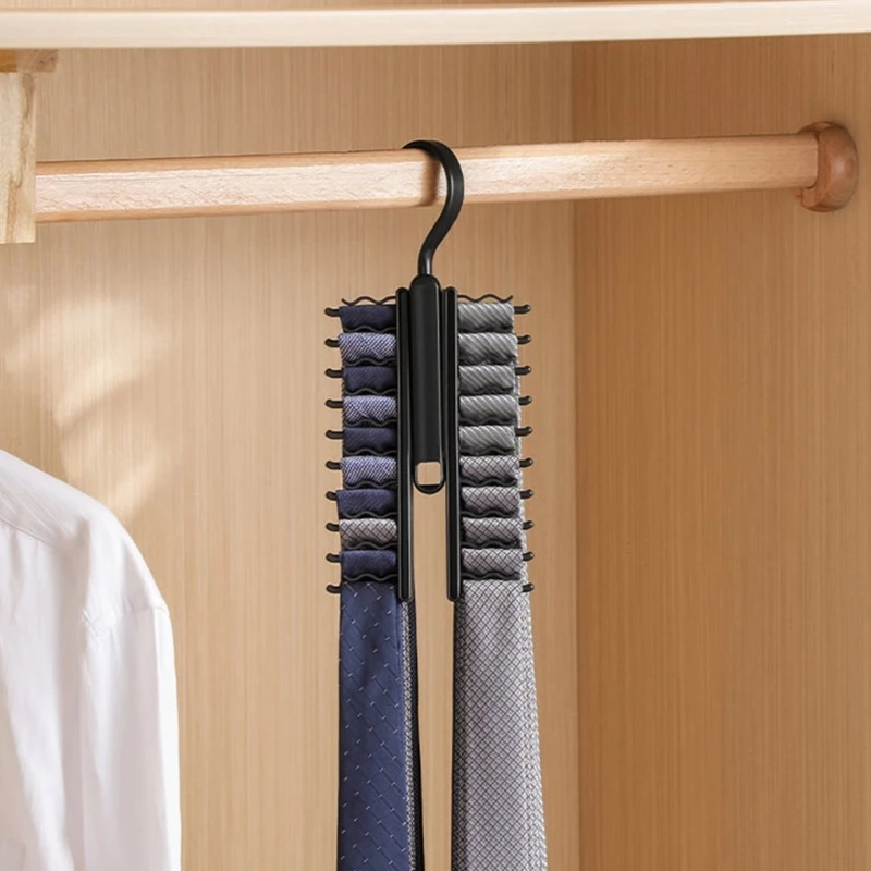 Multipurpose 20 Position Tie Rack Easy Access Closet Organizers for Home Office