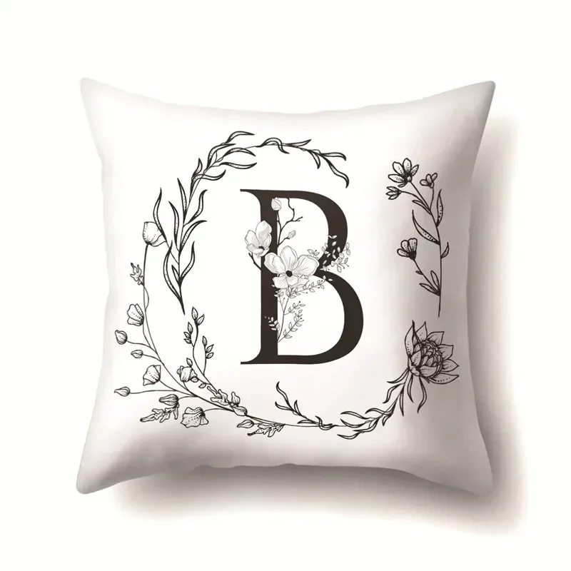 Polyester Decorative Pillow Cover Nordic Style Letter Wreath Kussenhoes Sofa Seat Car Pillowcase Home Decor Cushion Cover