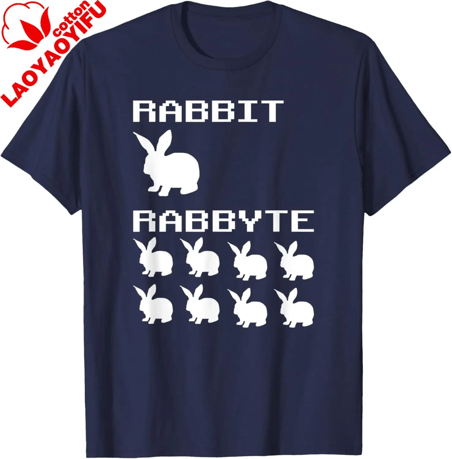 Rabbit & Rabbyte Computer Coding Nerds Jokes Programmer T-Shirt Couple Harajuku Kawayi Cotton Summer Tops