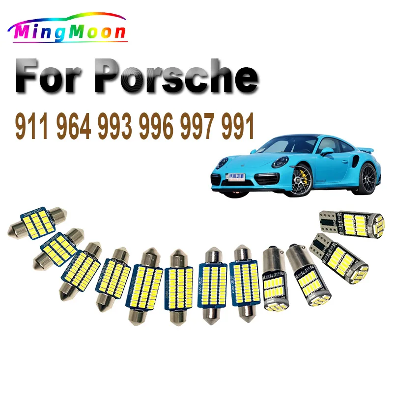 Żarówki LED do 911 964 993 996 997 991 Targa Speedster Carrera Turbo 4 S 4S GTS RS GT3 1989-2016 zestaw do żarówka płaska wnętrz