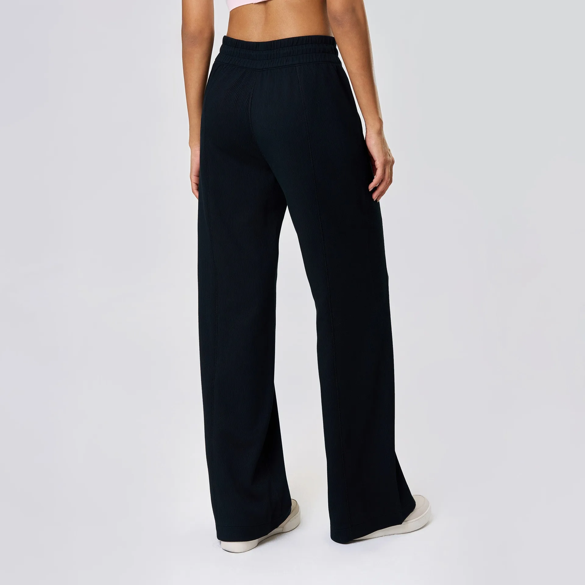 Lemon Casual Loose Straight Women Pants Solid Color Commute Yoga Pant Flared Leg Sports Leggings Versatile Pants Streetwear
