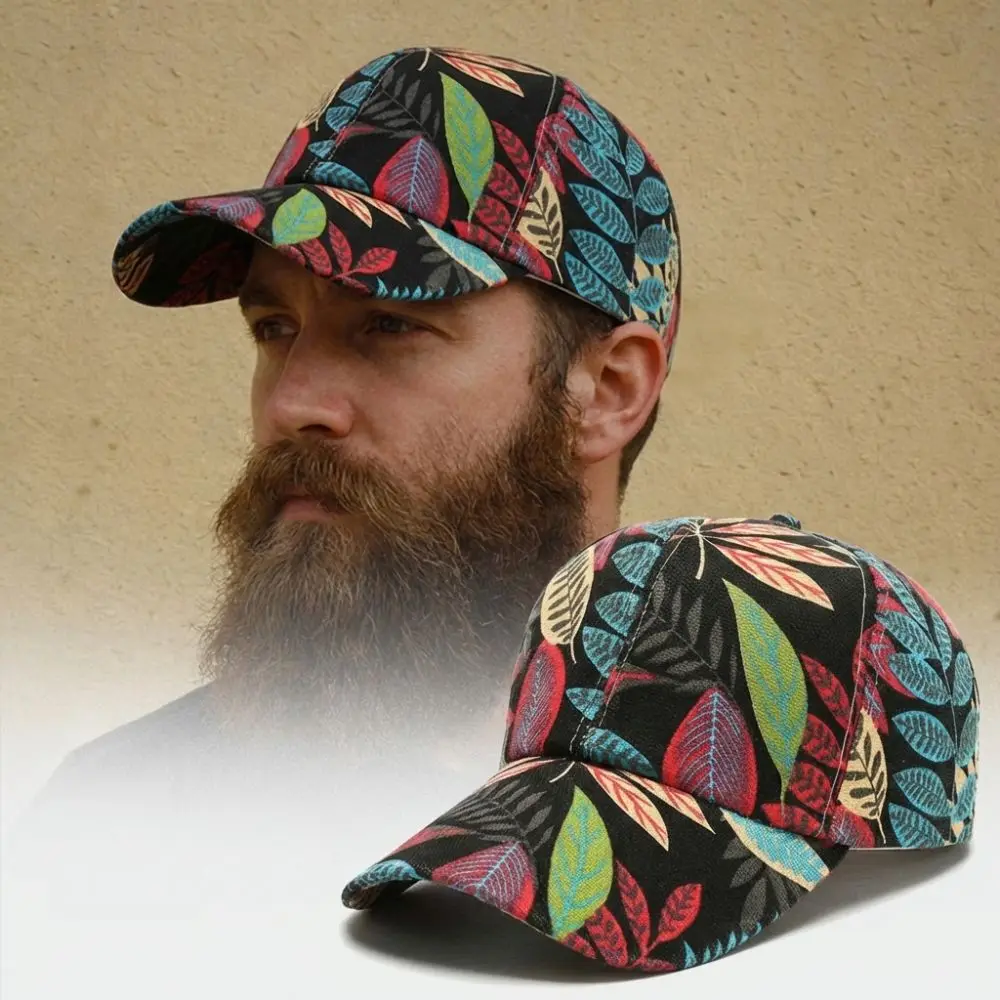 Fashion Korean Style Baseball Cap Sun Protection Casual Oversized Hat Maple Leaf Print Trendy Sun Hat For Men Women