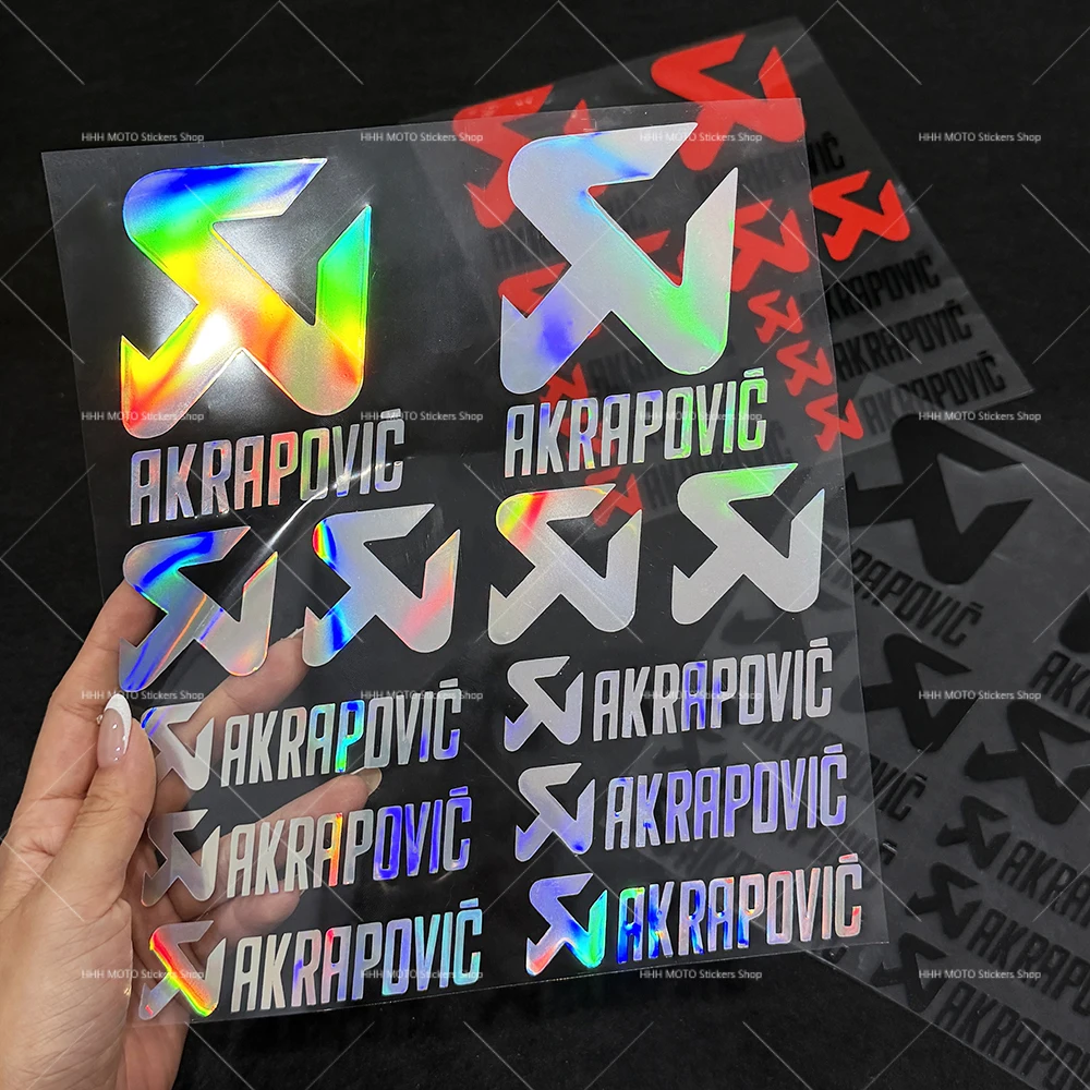 Akrapovic Waterproof Reflective Sticker Decal Set, Self-Adhesive Racing Stickers For Motorcycle Tank, Helmet, Exhaust Decor