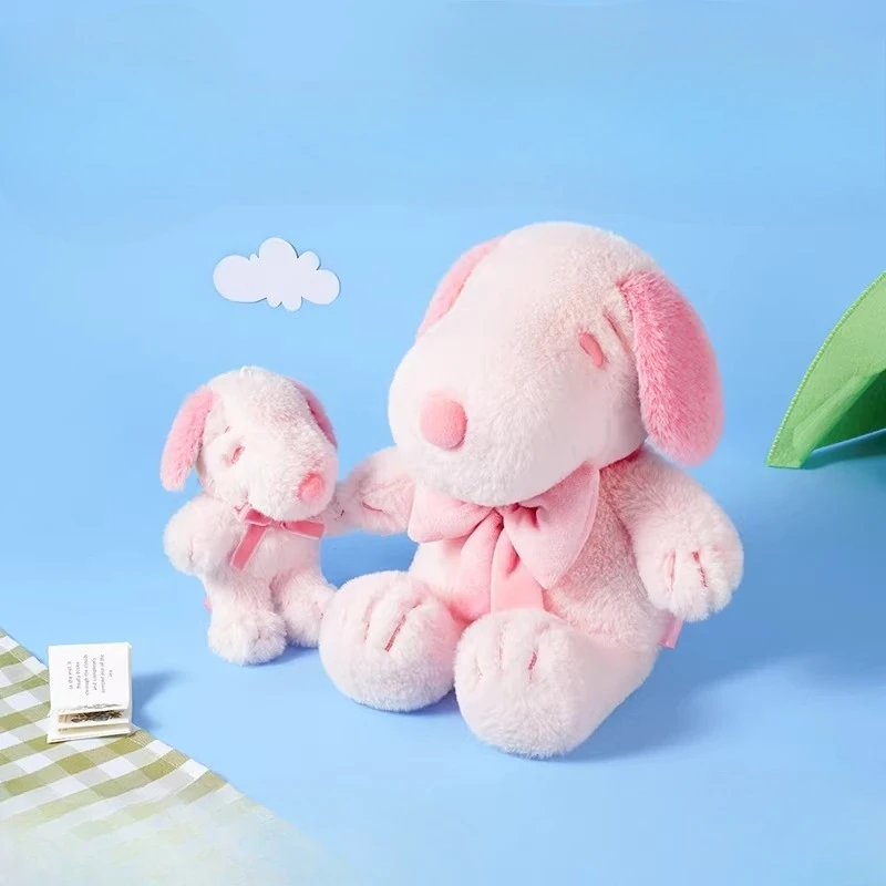 Snoopy Spring Sakura Series Beaded Plush Keychain Cute Cartoon Soft Hanging Ornament Collection Cherry Blossom Pendant
