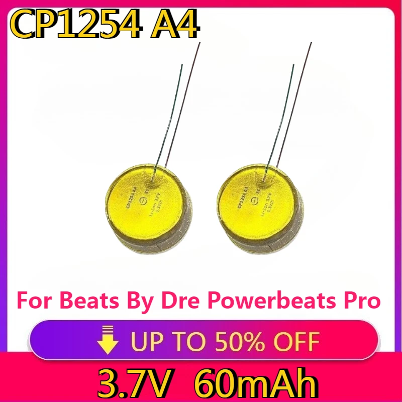

HighQuality Replaceable 2PCS/Lot CP1254 A4 Rechargeable Battery Li-Ion CP1254 A4 LIR1254 for Beats By Dre Powerbeats Pro Headset