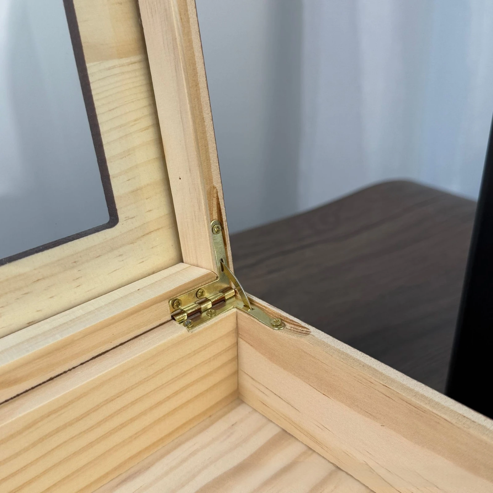 مرطب سيجار خشبي قابل للطي مع مقياس رطوبة، صندوق تخزين مكتبي مكون من طبقتين، خيارات ألوان باللون الأسود والبني #4