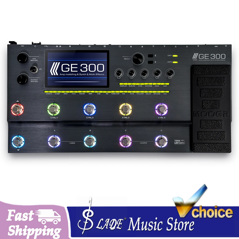 MOOER GE300 Amp Modelling Processor Synth Pedal Guitar Multi Effects GE300 Comprehensive Effect Processor Pedal for Guitar/Bass
