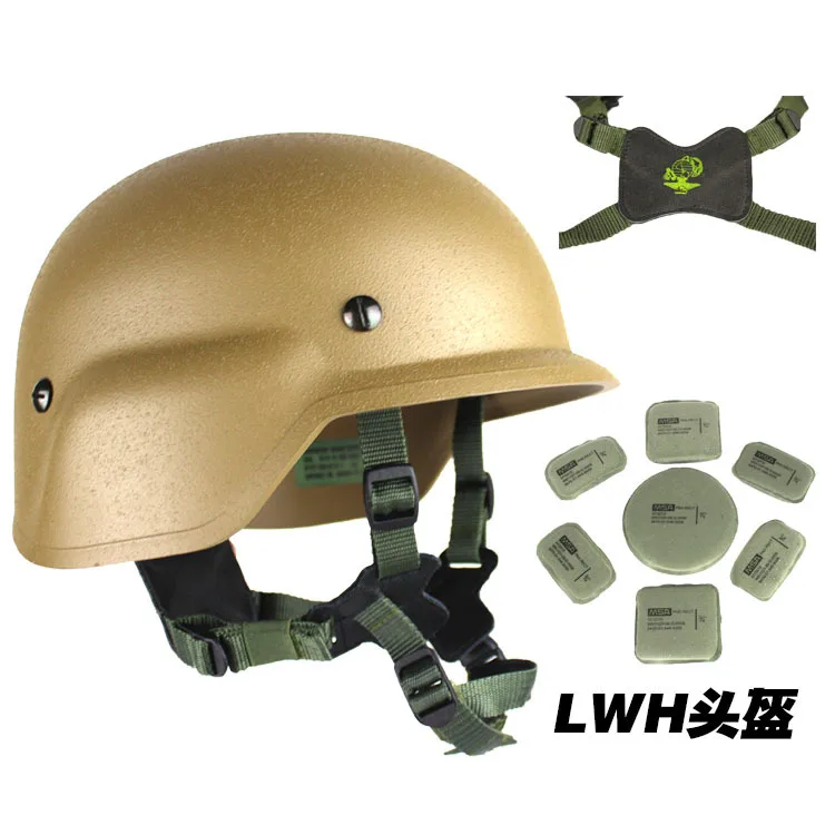 Marine Corps LWH Helmet CS Helmet, Memory Sponge, Global Hawk Suspension Strap M88 ABS Material