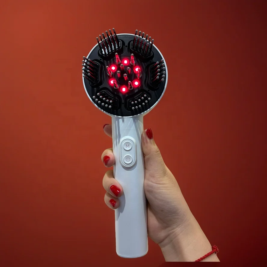 Newest EMS Red Light Hair Growth Scalp Brush Comb  Massager With Liquid Tank