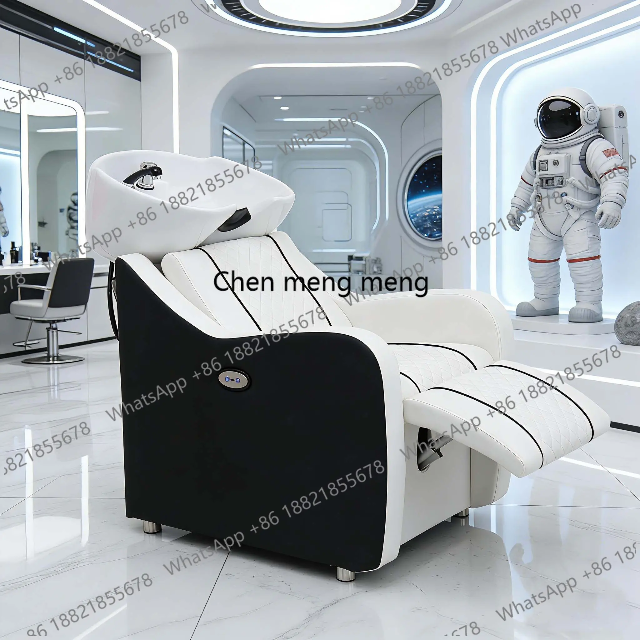 

High-end barber shop seated shampoo bed hair salon special electric one-button leg lift half lying down flush