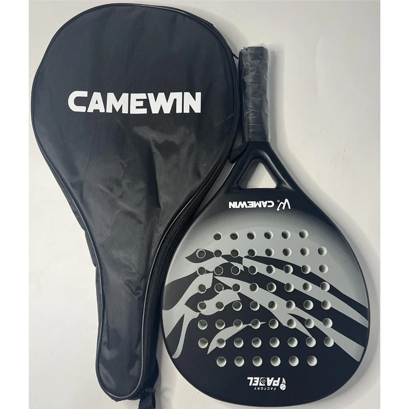 CAMEWIN Padel Racket Beach Tennis Carbon Fiber EVA Face Tennis Paddle Racquet Racket With Padle Bag Cover