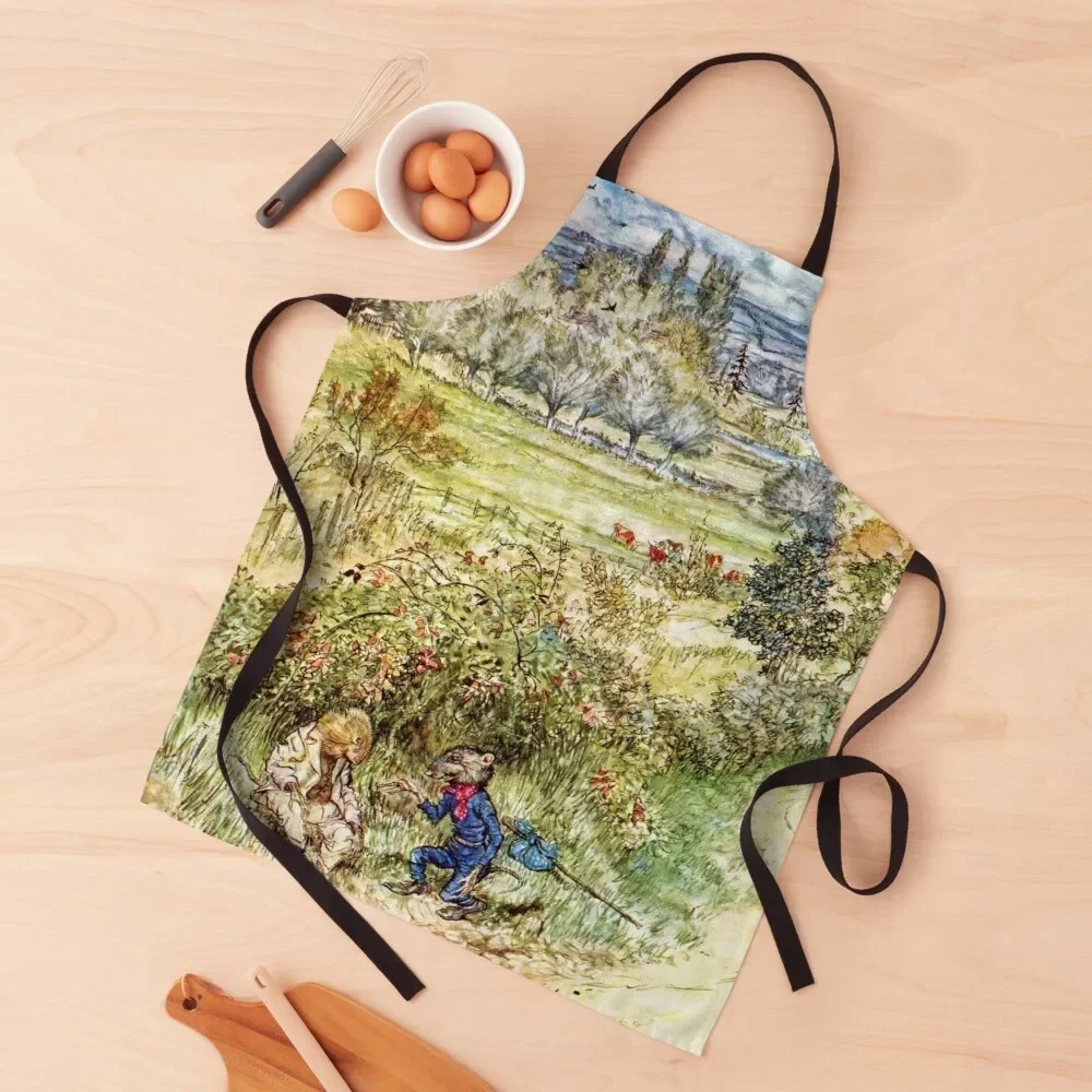 

Rat and Mole - The Wind in the Willows, Arthur Rackham Apron waiter kitchen girl Waterproof Kitchen Woman Women's Dress Apron
